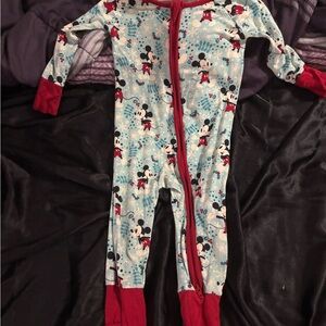 Little Sleepies Mickey Mouse Footie Pajama - Blue and Red